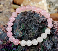 Rose Quartz & Selenite Crystal Bracelet 📿❤️✨