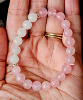 Rose Quartz & Selenite Crystal Bracelet 📿❤️✨