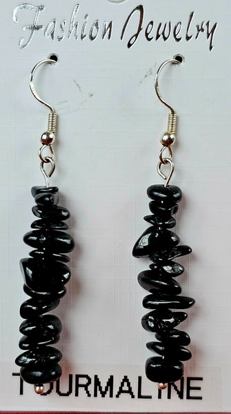 Black Tourmaline Crystal Dangle Earrings 🖤🖤🖤