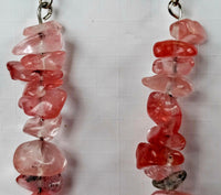 Cherry Quartz Crystal Dangle Earrings 🍒🍓♥️