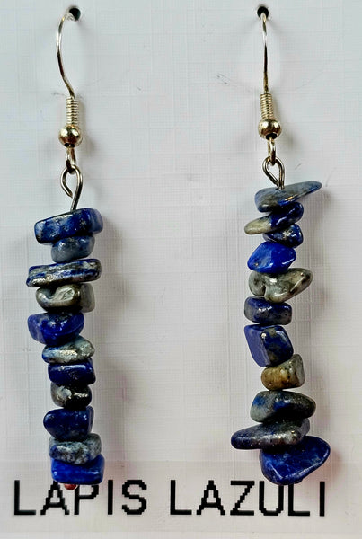 Lapis Lazuli Crystal Dangle Earrings 🔵