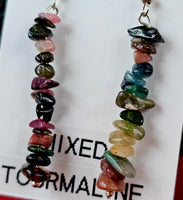 Mixed Tourmaline Crystal Dangle Earrings 🩷