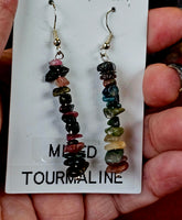 Mixed Tourmaline Crystal Dangle Earrings 🩷