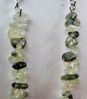 Prehnite w/Tourmaline Crystal Dangle Earrings