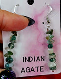 Indian Agate Crystal Earrings