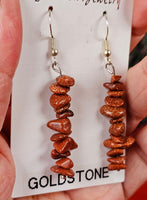 Goldstone Crystal Dangle Earrings 🧡✨