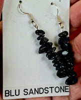 Blue Sandstone Crystal Dangle Earrings