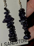 Blue Sandstone Crystal Dangle Earrings