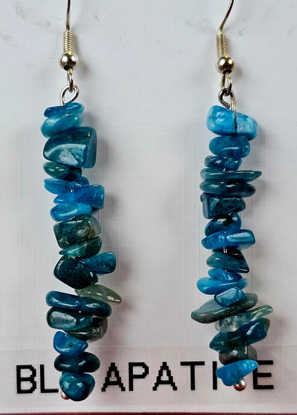 Blue Apatite Crystal Dangle Earrings 💙🔵💙