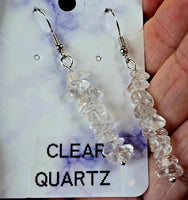 Clear Quartz Crystal Dangle Earrings