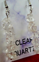 Clear Quartz Crystal Dangle Earrings