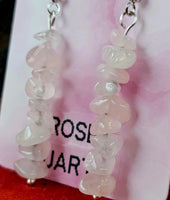 Rose Quartz Crystal Dangle Earrings