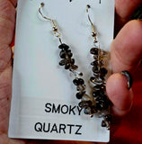 Smokey Quartz Crystal Dangle Earrings 🩶🖤🩶