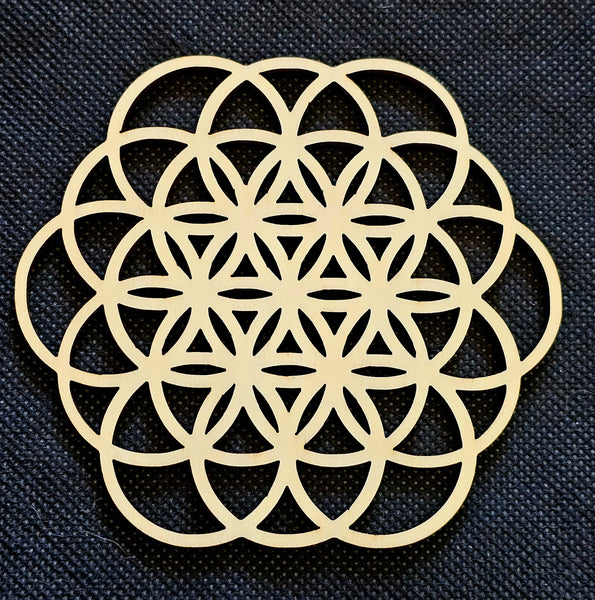 Hexagon Shaped Wooden Burned/Etched Crystal Grid 🔮✨🥮