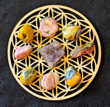 Thin Flower Wooden Burned/Etched Crystal Grid 🔮✨🥮