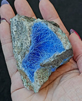 Blue Needle Ironstone in Raw Malachite & Azurite Geode