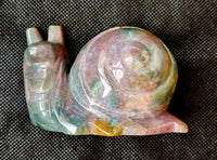 Ocean Jasper Crystal Snail #2🪸💗🐌💚🌊