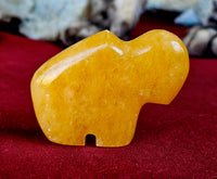 Yellow Calcite Bison Carving 🦬💛