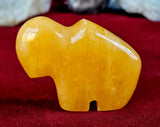 Yellow Calcite Bison Carving 🦬💛