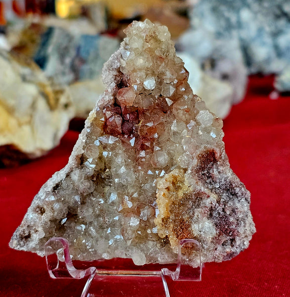 Raw Fluorite Crystal w/Red Hematite Inclusions Cluster ♥️