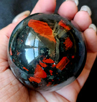 Bloodstone Crystal Sphere 🩶🔮❤️