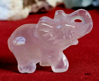 Rose Quartz Crystal Elephant Figurine 🐘🌹🩷