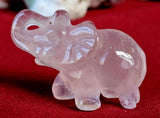 Rose Quartz Crystal Elephant Figurine 🐘🌹🩷