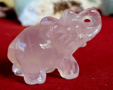 Rose Quartz Crystal Elephant Figurine 🐘🌹🩷