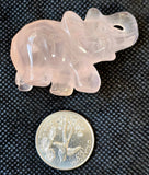 Rose Quartz Crystal Elephant Figurine 🐘🌹🩷