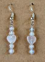 Rose Quartz Heart w/Dendritic Agate Accent Beads