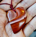 Polychrome Jasper Pink & Red Pendant on Red Hempcord ♥️📿💗