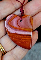 Polychrome Jasper Pink & Red Pendant on Red Hempcord ♥️📿💗