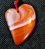 Polychrome Jasper Pink & Red Pendant on Red Hempcord ♥️📿💗