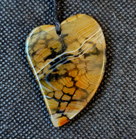 Snakeskin Agate Crystal Wonky Heart ❤️🐍🧡