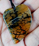 Snakeskin Agate Crystal Wonky Heart ❤️🐍🧡