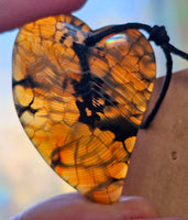 Snakeskin Agate Crystal Wonky Heart ❤️🐍🧡