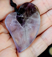 Tripache Amethyst Crystal Heart Pendant on Black Adjustable Hempcord 💜📿