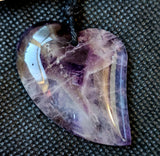 Tripache Amethyst Crystal Heart Pendant on Black Adjustable Hempcord 💜📿