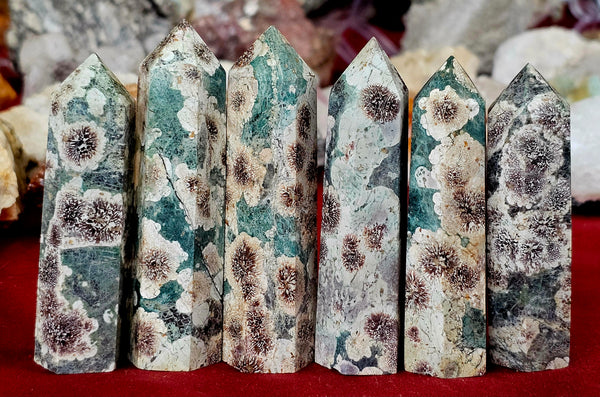 Green Rhyolite Flower Jasper Crystal Tower 💚🌸🍏