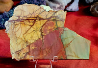 Lapidary Grade Cherry Creek Jasper Crystal Slab 💛❤️🍒💙