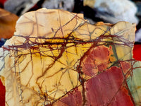 Lapidary Grade Cherry Creek Jasper Crystal Slab 💛❤️🍒💙