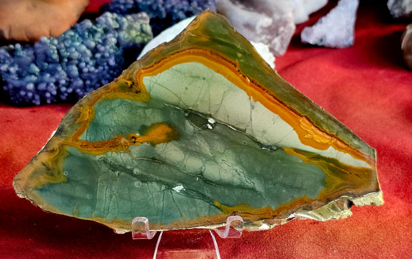 Lapidary Grade Gary Green Jasper Crystal Slab 💚💛