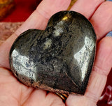 Solid Pyrite Crystal Puffy Heart 💰⚜️💛⛏️