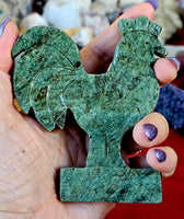 Green Jasper Rooster Carving🐓💚🐔