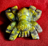 Yellow Serpentine Crystal Spider Carving 🕷️💛