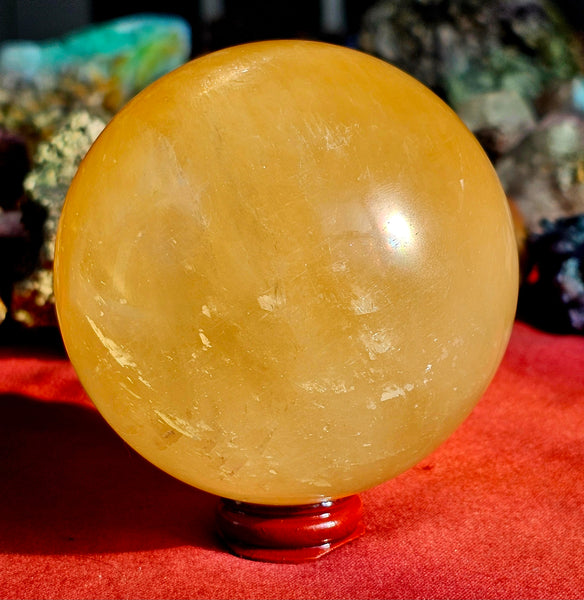 LG. Yellow Calcite Crystal Sphere 🟡🔮💛