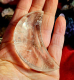 Clear Quartz Crystal Crescent Moon Bowl w/Rainbows 🌈✨🤍☪️