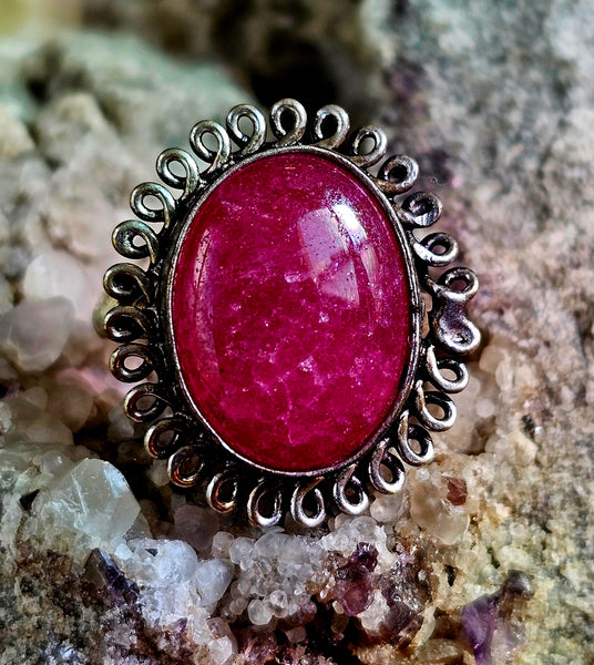 Ruby Gemstone Crystal Ring 💍❣️🌹