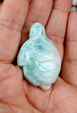 Grade AAA Plus Larimar Crystal Turtle Carving 🩵🐢🤍