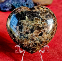 Brown Flashy Labradorite Crystal Puffy Heart 🤎✨🟤